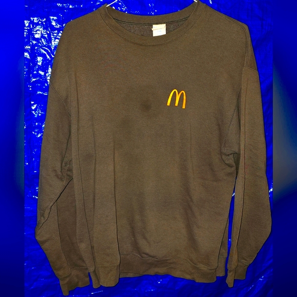 Port and Company Brown and Gold Crewneck Sweater - Picture 1 of 5